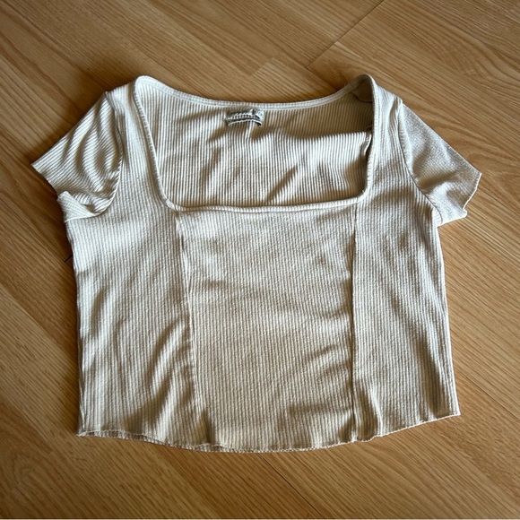 Urban Outfitters Light Ribbed Crop Top Large - Picture 1 of 6